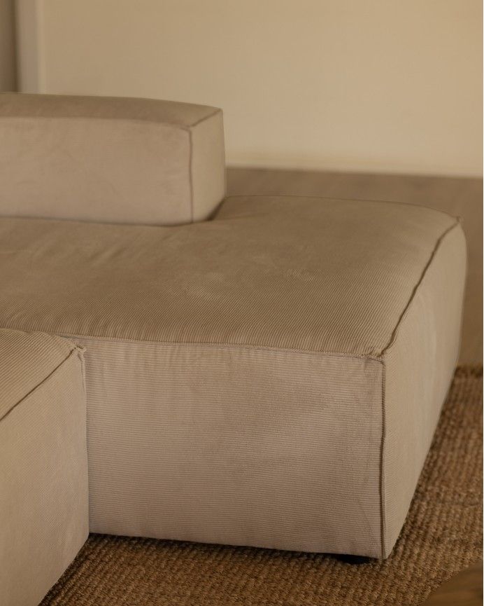 Sofá Lincoln chaiselongue derecha Beige 