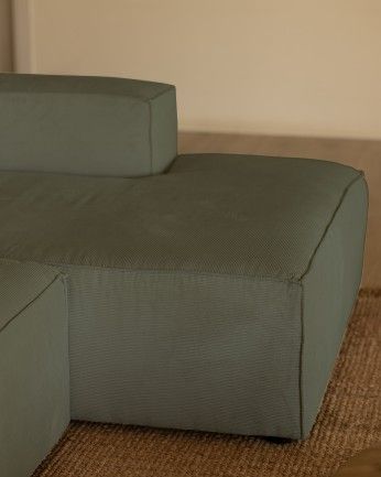 Sofá Lincoln chaiselongue derecha Verde azulado 