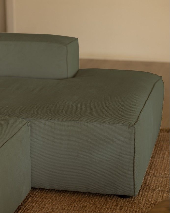 Sofá Lincoln chaiselongue derecha Verde azulado 