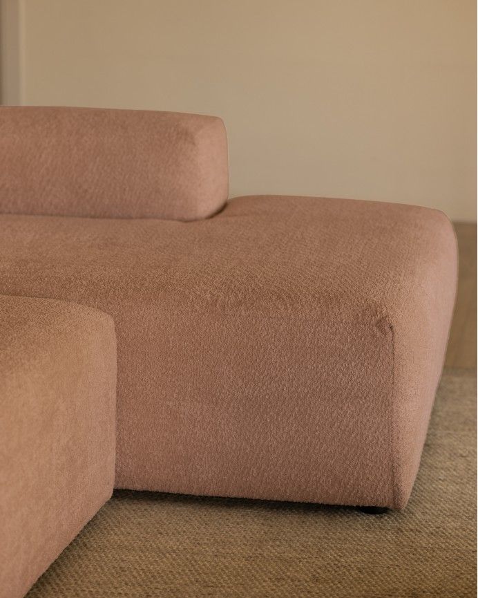 Sofá Bruce chaiselongue curvo derecha Rosa 