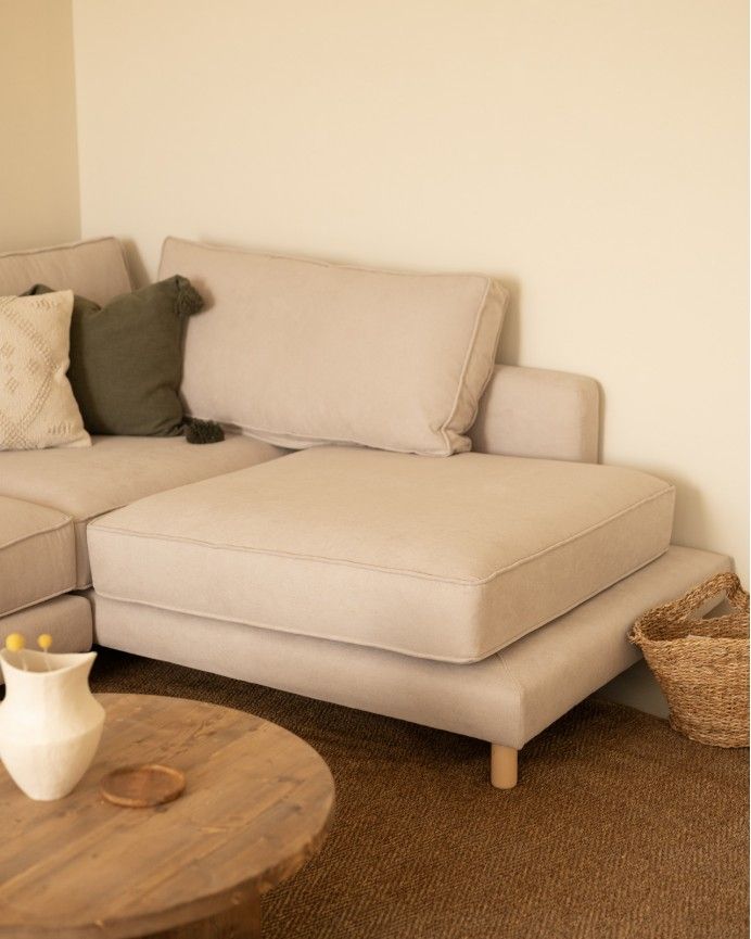 Sofá Calvin chaiselongue derecha Beige 