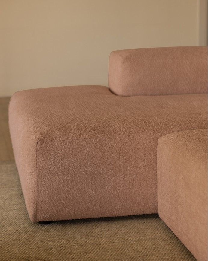 Sofá Bruce chaiselongue recto izquierda Rosa 