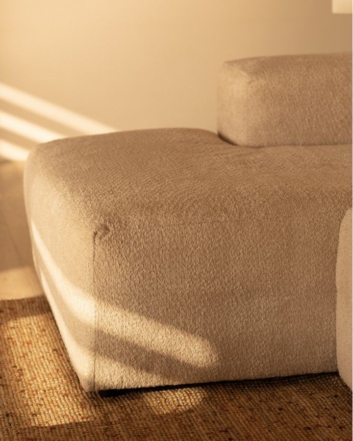 Sofá Bruce chaiselongue curvo izquierda Beige 