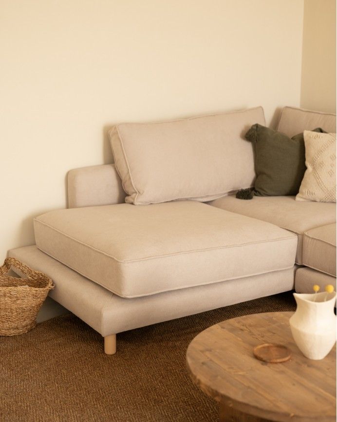 Sofá Calvin chaiselongue izquierda Beige 