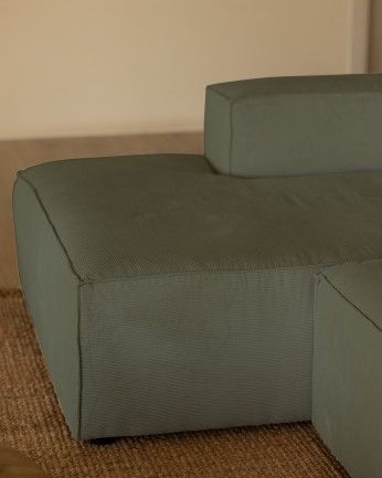 Sofá Lincoln chaiselongue izquierda Verde azulado 