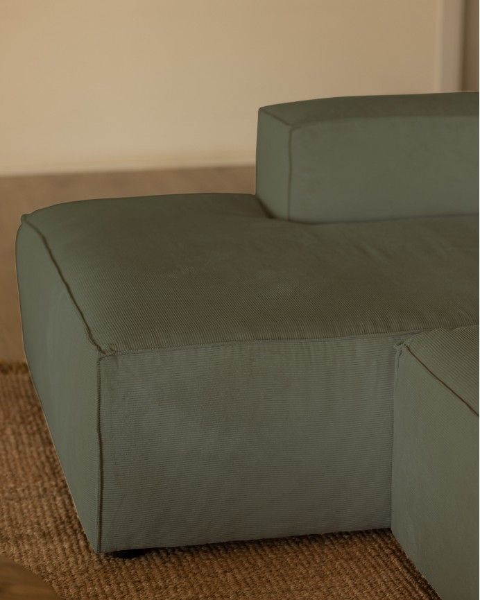 Sofá Lincoln chaiselongue izquierda Verde azulado 