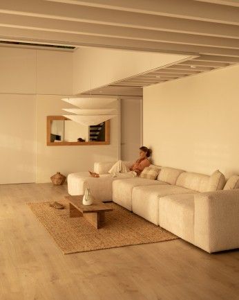 Sofá Bruce chaiselongue recto izquierda Beige 