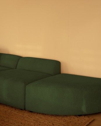 Sofá Bruce chaiselongue curvo derecha Verde 