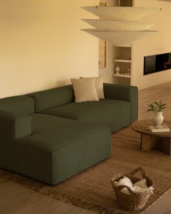 Sofá Lincoln chaiselongue izquierda Verde 