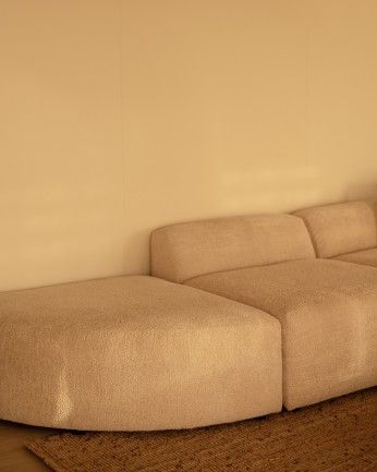 Sofá Bruce chaiselongue curvo izquierda Beige 