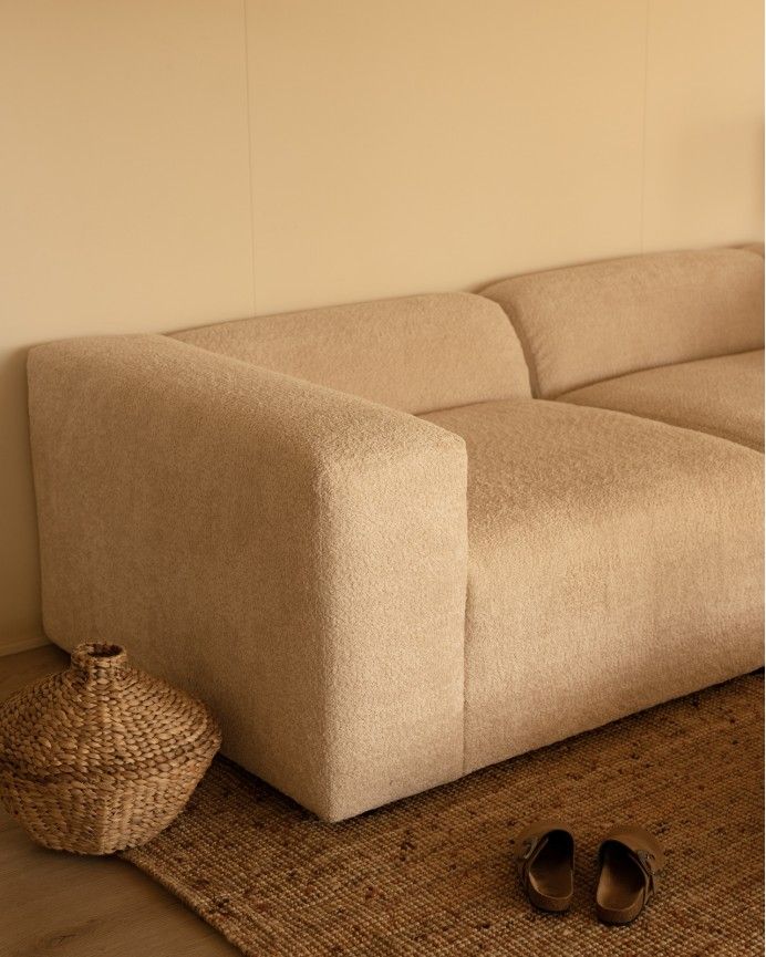 Sofá Bruce chaiselongue recto derecha Beige 