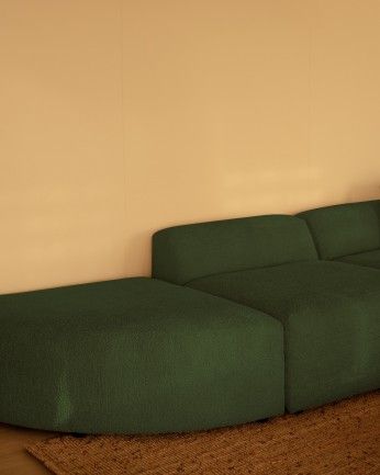 Sofá Bruce chaiselongue curvo derecha Verde 