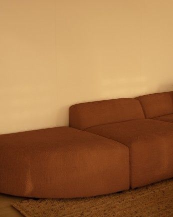 Sofá Bruce chaiselongue curvo derecha Cobre 