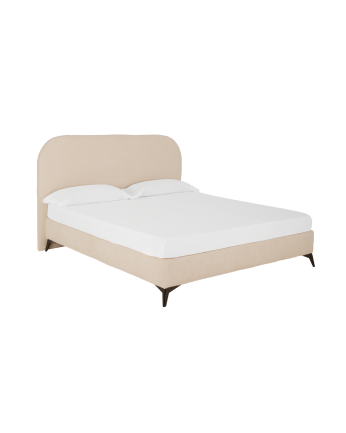 Cama tapizada Bruce de boucle beige