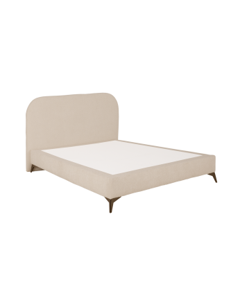 Cama tapizada Bruce de boucle beige