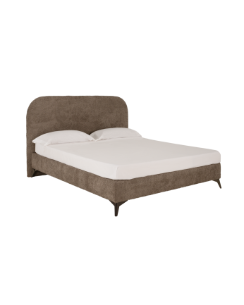 Cama tapizada Bruce de boucle taupe