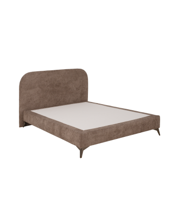 Cama tapizada Bruce de boucle taupe