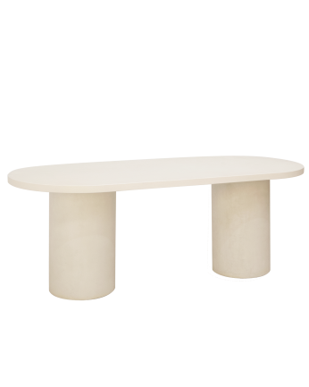 Mesa de comedor ovalada Kenzo II Microcemento