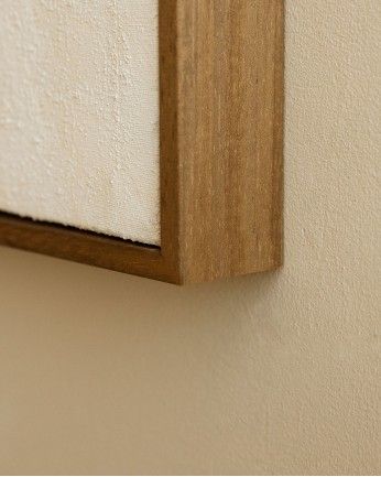 Elisa - Cuadro blanco decorativo sobre lino con bastidor de madera pintado artesanalmente con pintura al óleo en varias medidas