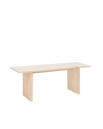 Nielo - Mesa de centro de madera maciza en tono natural de 120cm