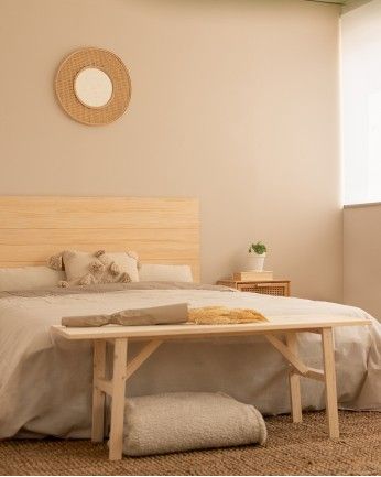Utrech - Cabecero de madera maciza en tono natural de varias medidas