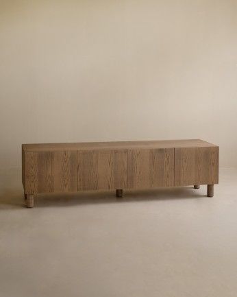 Arena - Mueble TV de madera de chapa de fresno natural en tono avellana de varias medidas