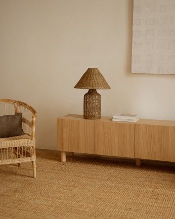Aarón - Mueble TV de madera de chapa de roble natural en varias medidas