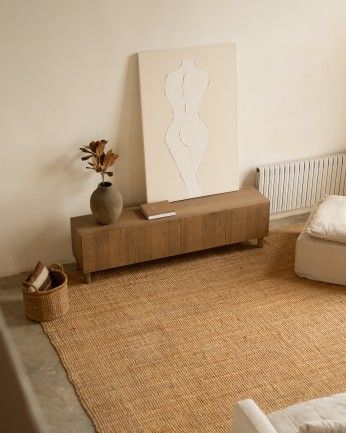 Arena - Mueble TV de madera de chapa de fresno natural en tono avellana de varias medidas