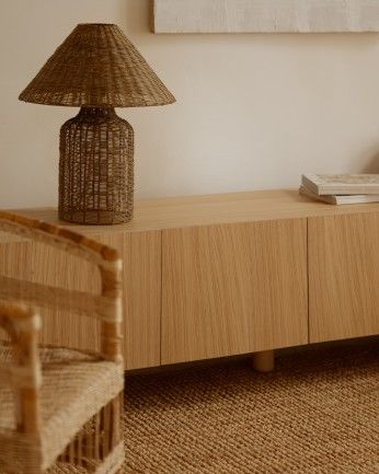 Aarón - Mueble TV de madera de chapa de roble natural en varias medidas