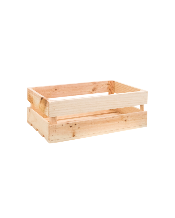 Box - Caja de madera maciza en tono natural mediana