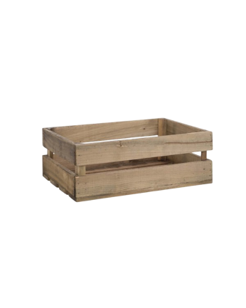 Box - Caja de madera maciza en tono roble oscuro mediana
