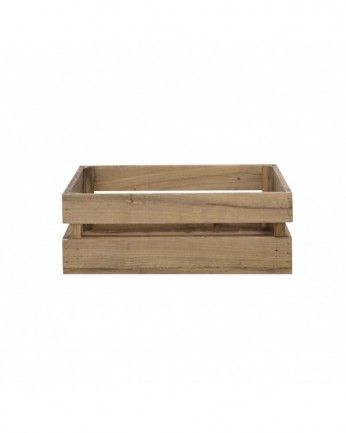Box - Caja de madera maciza en tono roble oscuro mediana