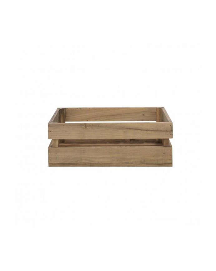 Box - Caja de madera maciza en tono roble oscuro mediana