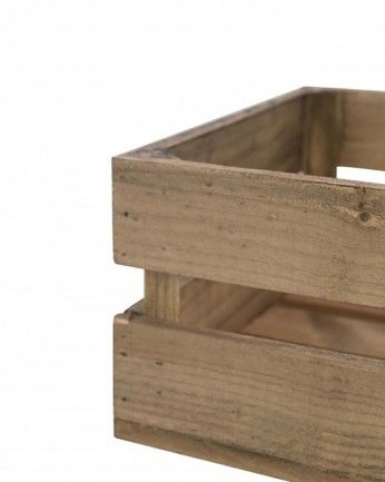 Box - Caja de madera maciza en tono roble oscuro mediana