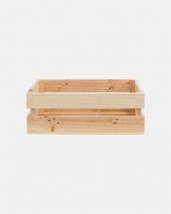 Box - Caja de madera maciza en tono natural mediana