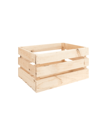 Box - Caja de madera maciza en tono natural grande