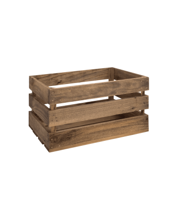 Box - Caja de madera maciza en tono roble oscuro grande