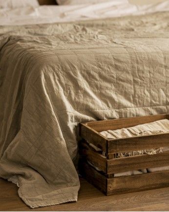 Box - Caja de madera maciza en tono roble oscuro grande