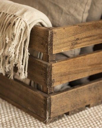 Box - Caja de madera maciza en tono roble oscuro grande