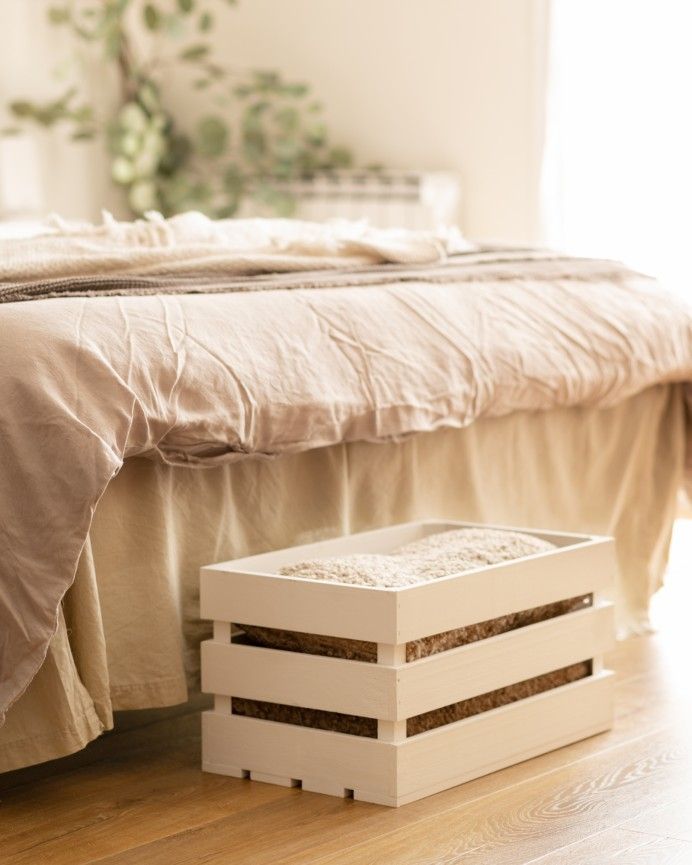Box - Caja de madera maciza en tono blanco grande