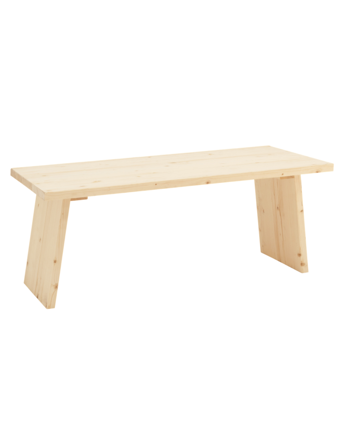 Begur - Mesa de centro de madera maciza acabado natural de 120x60cm