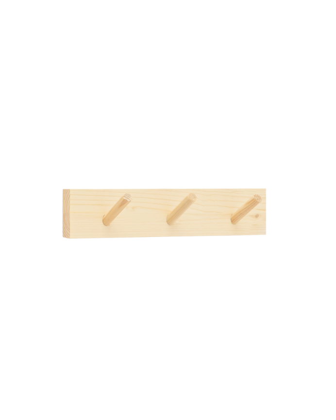 Kerry - Colgador de pared de madera maciza en tono natural de 26x5cm