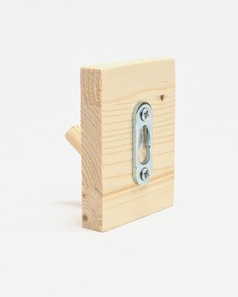 Kerry - Colgador de pared de madera maciza en tono natural de 8x6cm
