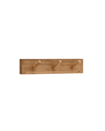 Kerry - Colgador de pared de madera maciza en tono roble oscuro de 26x5cm