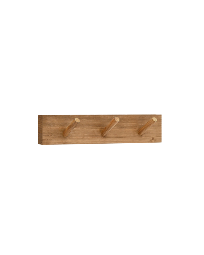 Kerry - Colgador de pared de madera maciza en tono roble oscuro de 26x5cm