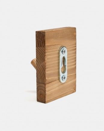 Kerry - Colgador de pared de madera maciza en tono roble oscuro de 8x6cm