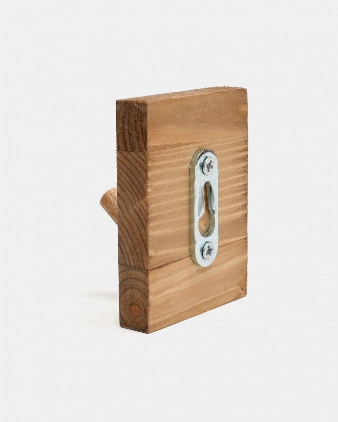 Kerry - Colgador de pared de madera maciza en tono roble oscuro de 8x6cm