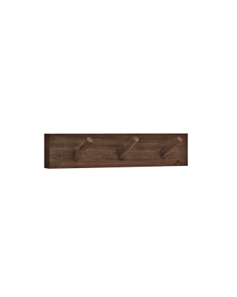 Kerry - Colgador de pared de madera maciza en tono nogal de 26x5cm