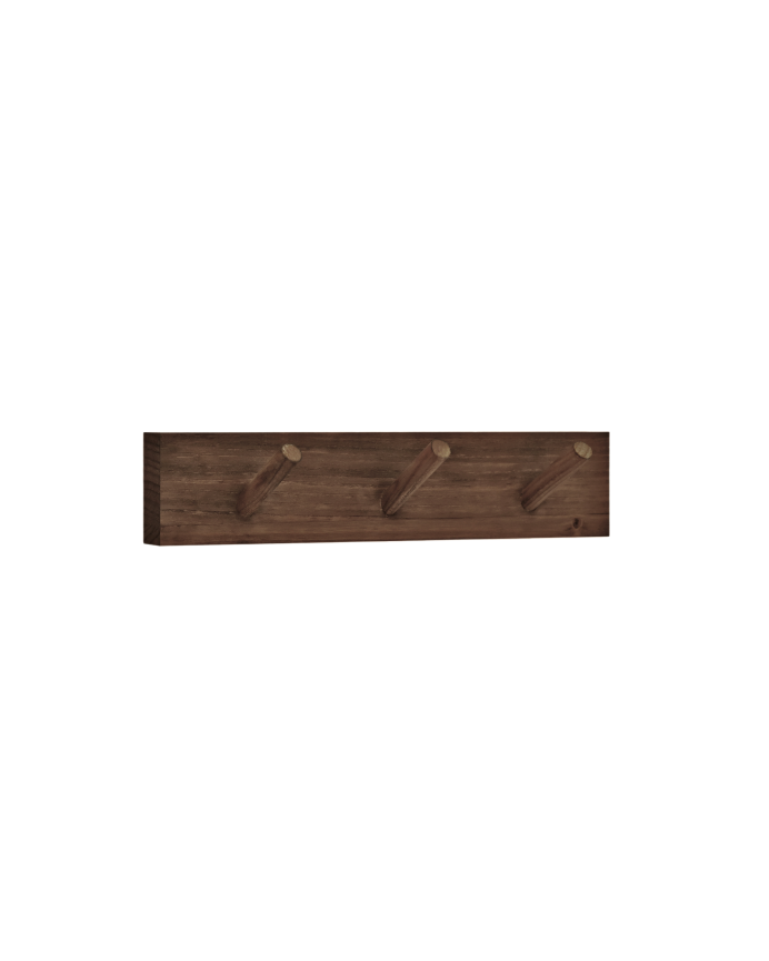 Kerry - Colgador de pared de madera maciza en tono nogal de 26x5cm