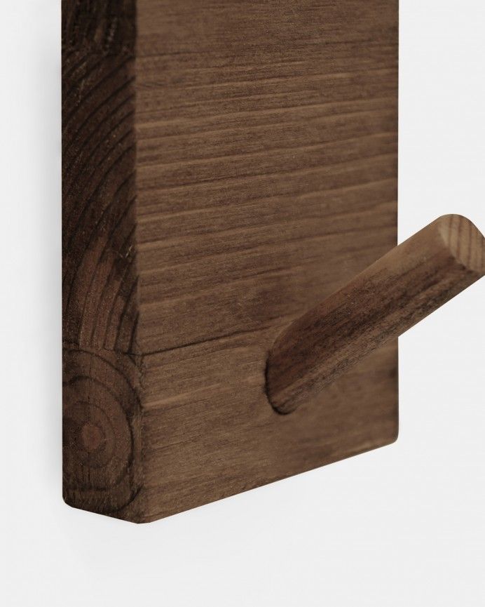 Kerry - Colgador de pared de madera maciza en tono nogal de 8x6cm